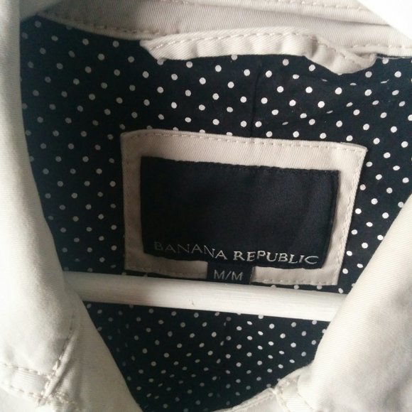 Banana Republic Twill Utility Military Jacket in Stone Gray color - Size Medium - Picture 3 of 4